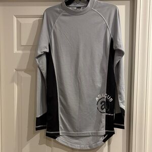 Gray and Black Men's Shirt long sleeve performance
